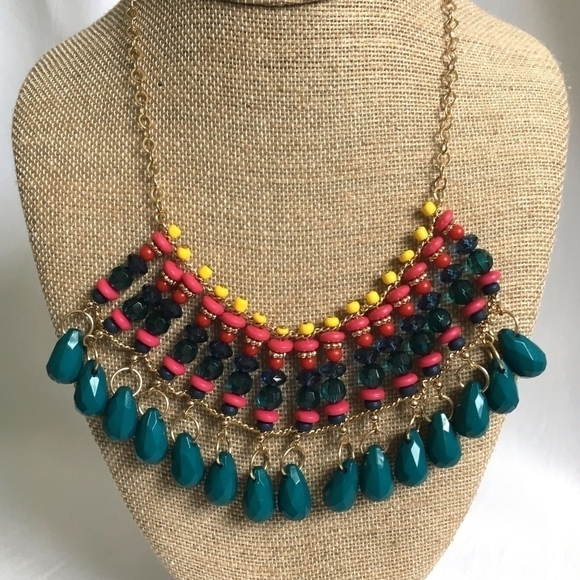 𝅺3/$29! Bright Tribal Statement Bib Necklace - Picture 4 of 5